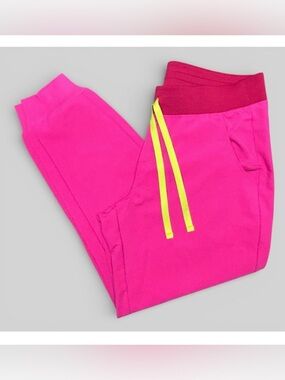 Figs High Waisted Zamora Jogger Scrub Pants Pink Size Medium Petite MP NWT